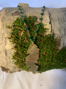 Necklace in Brass and Crystal - MP-N2: Mancha de Plátano Collection